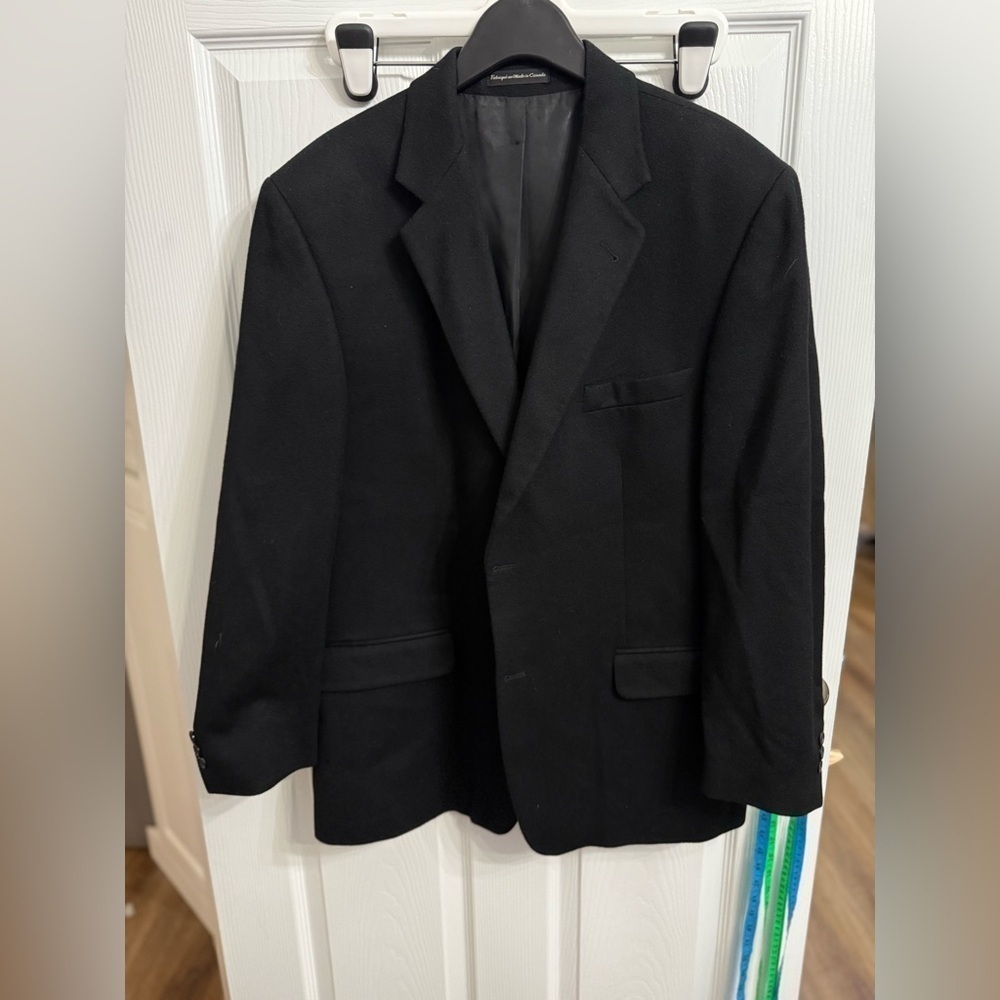 Pronto Uomo Men's 44R Black 100% Cashmere 2-Button Blazer Jacket Sport Coat - Picture 2 of 7